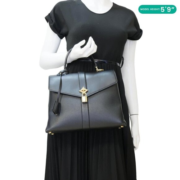 Louis Vuitton  Rose Des Vents MM Calfskin Leather Satchel Bag Black - Picture 2 of 10